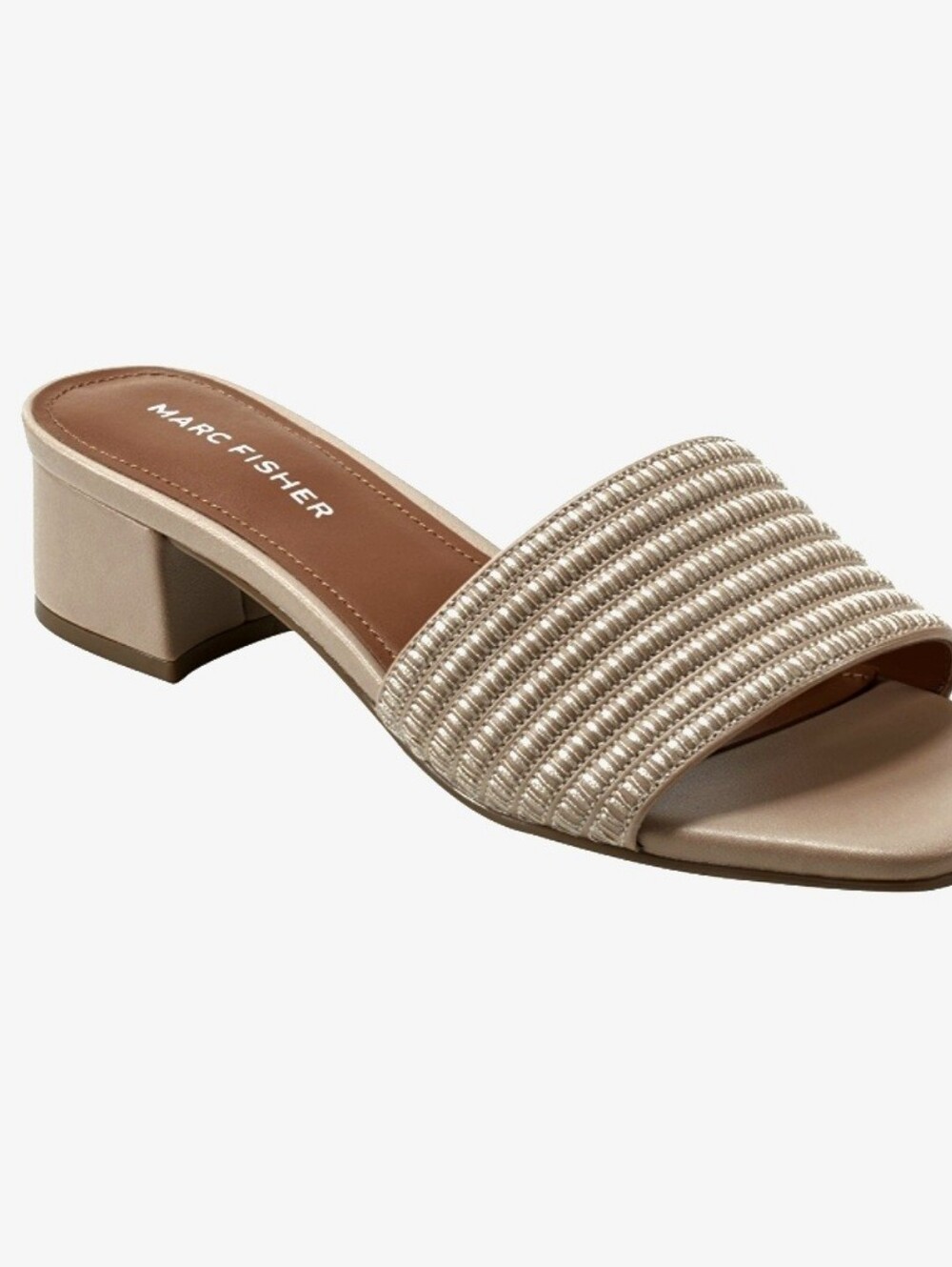 Marc Fisher Braided Metallic Slide in Champagne